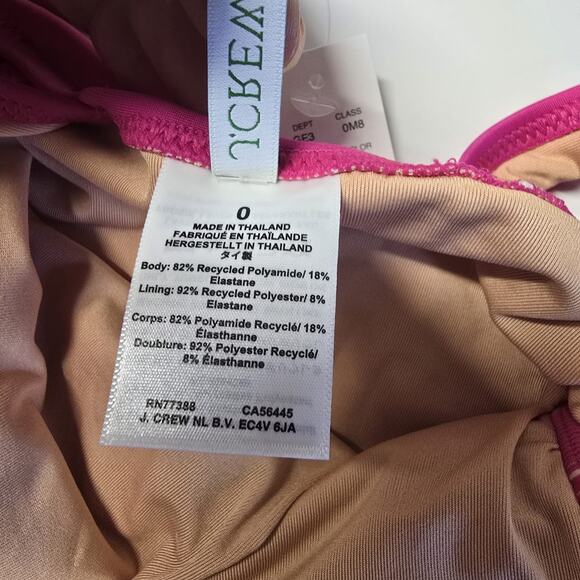 J.Crew Ruched V Neck One‎ Piece Swimsuit Womens Size 0 Fuchsia BC116 - Picture 3 of 10